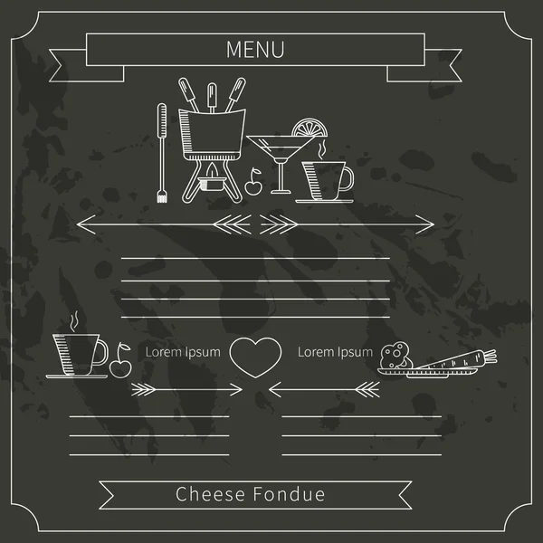 Menu template fondue. — Stock Vector
