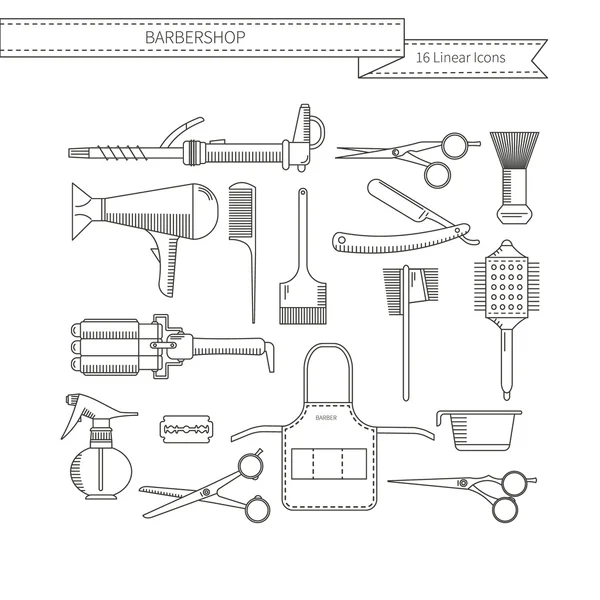 Peluquería decorativo conjunto — Archivo Imágenes Vectoriales