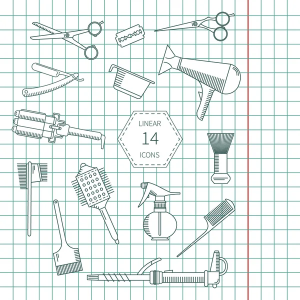 Conjunto de suministros de peluquería — Archivo Imágenes Vectoriales