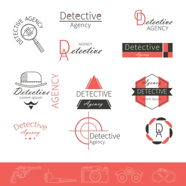 Logos von Detekteien — Stockvektor