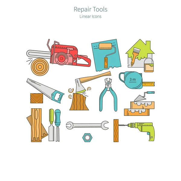 Set di strumenti per la riparazione domestica — Vettoriale Stock