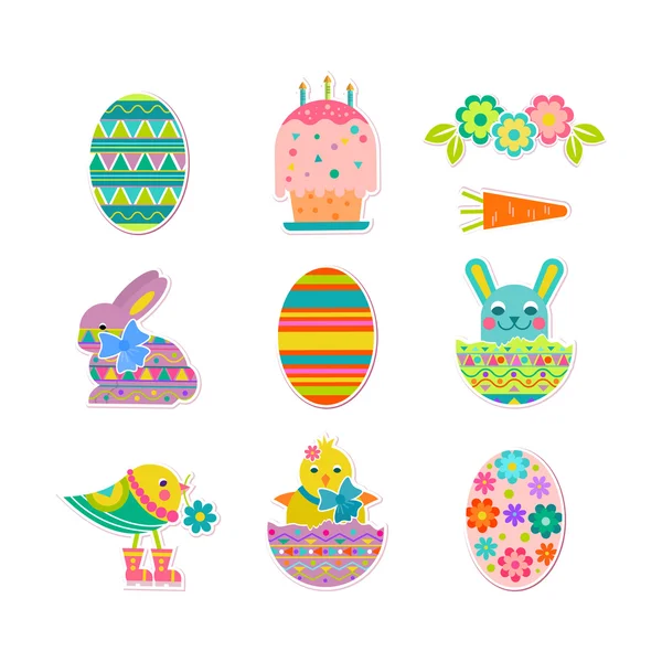 Vector Holiday Set Feliz Pascua — Vector de stock