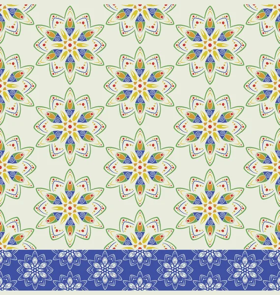 Color patrón sin costura geométrica floral — Vector de stock