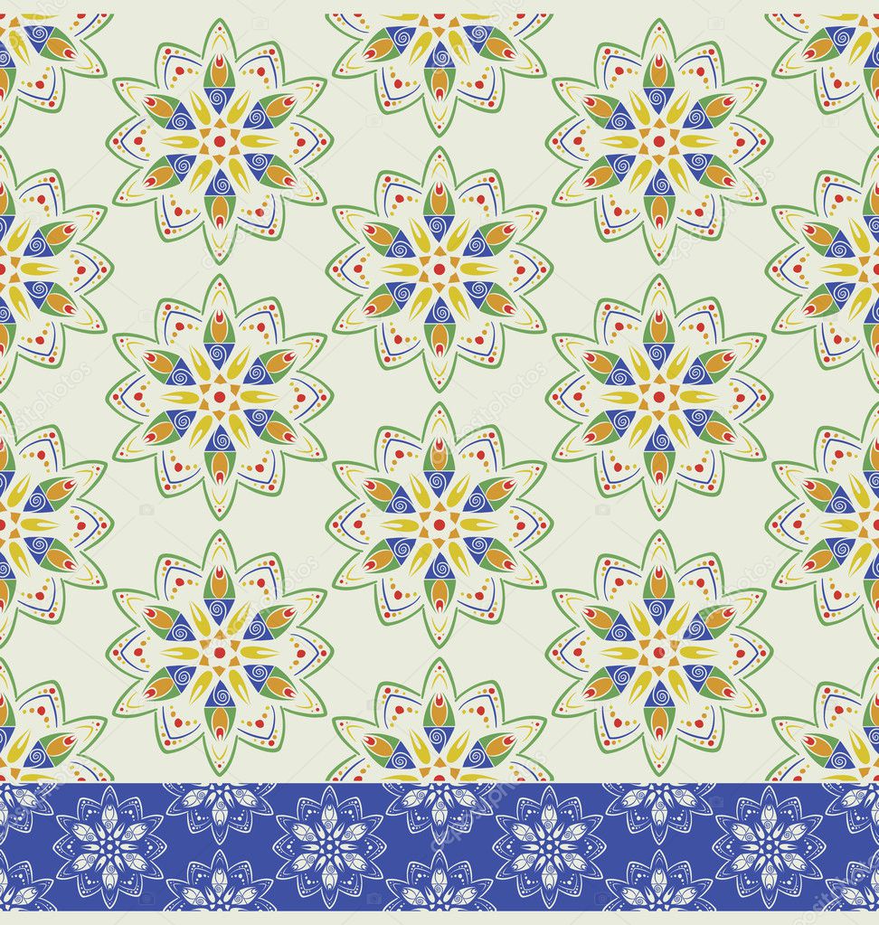 color floral geometric seamless pattern