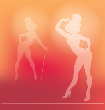 Pin-up siluet bir kabare kız