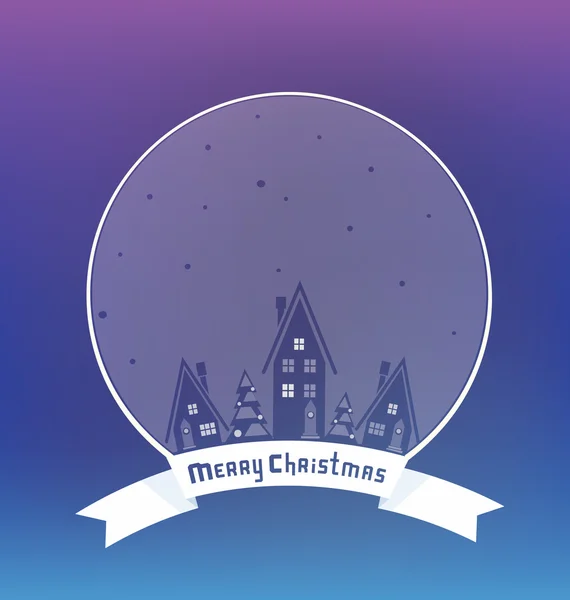 Christmass kylä suunnittelu kirjoituksella — vektorikuva