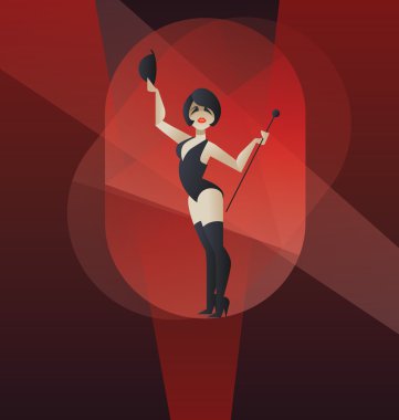 Art Deco poster tasarım kabare burlesque dansçı
