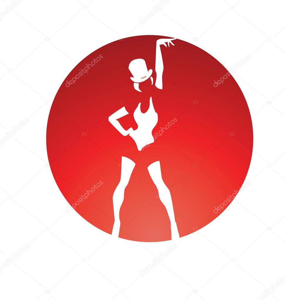 poster design with silhouette cabaret burlesque