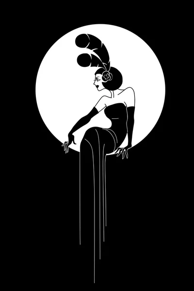 Art Deco Lady modevormgeving — Stockvector