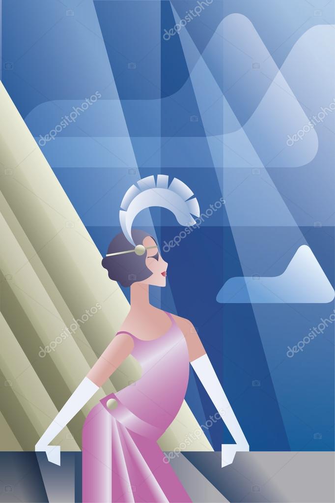 Roaring 20s poster with flappers day sky Stock Vector Image by ??jera