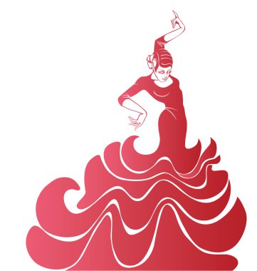 Young passionate woman dancing flamenco clipart