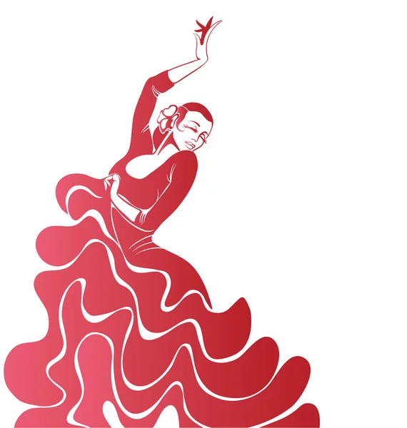 Jonge gepassioneerde vrouw flamenco dansen — Stockvector