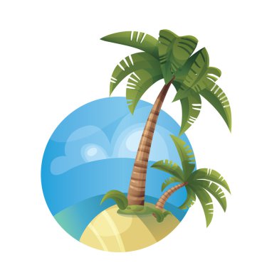 Tropic okyanus Adası peyzaj