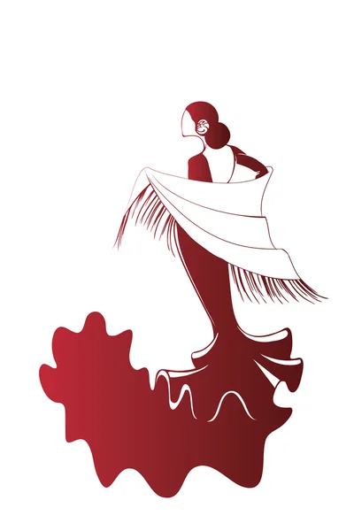 Flamenco silhouetten — Stockvector