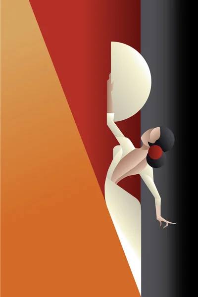 Art Deco con estilo España Bailarina de flamenco — Vector de stock