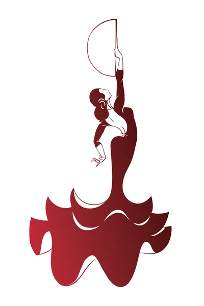 Flamenco silhouetten — Stockvector