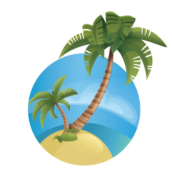 Tropic ocean island lanscape — Stock Vector