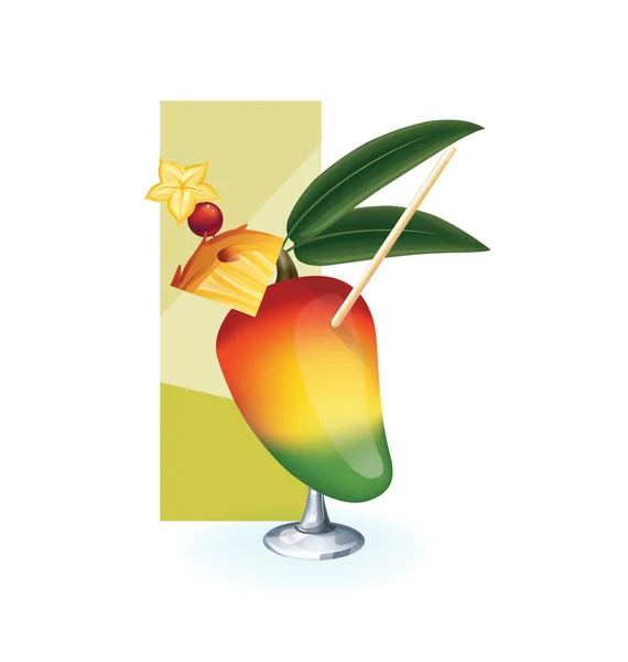 Cocktail decor vormgegeven exotisch fruit — Stockvector