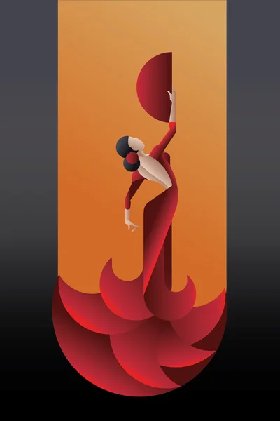 Espagne Danseuse de flamenco — Image vectorielle