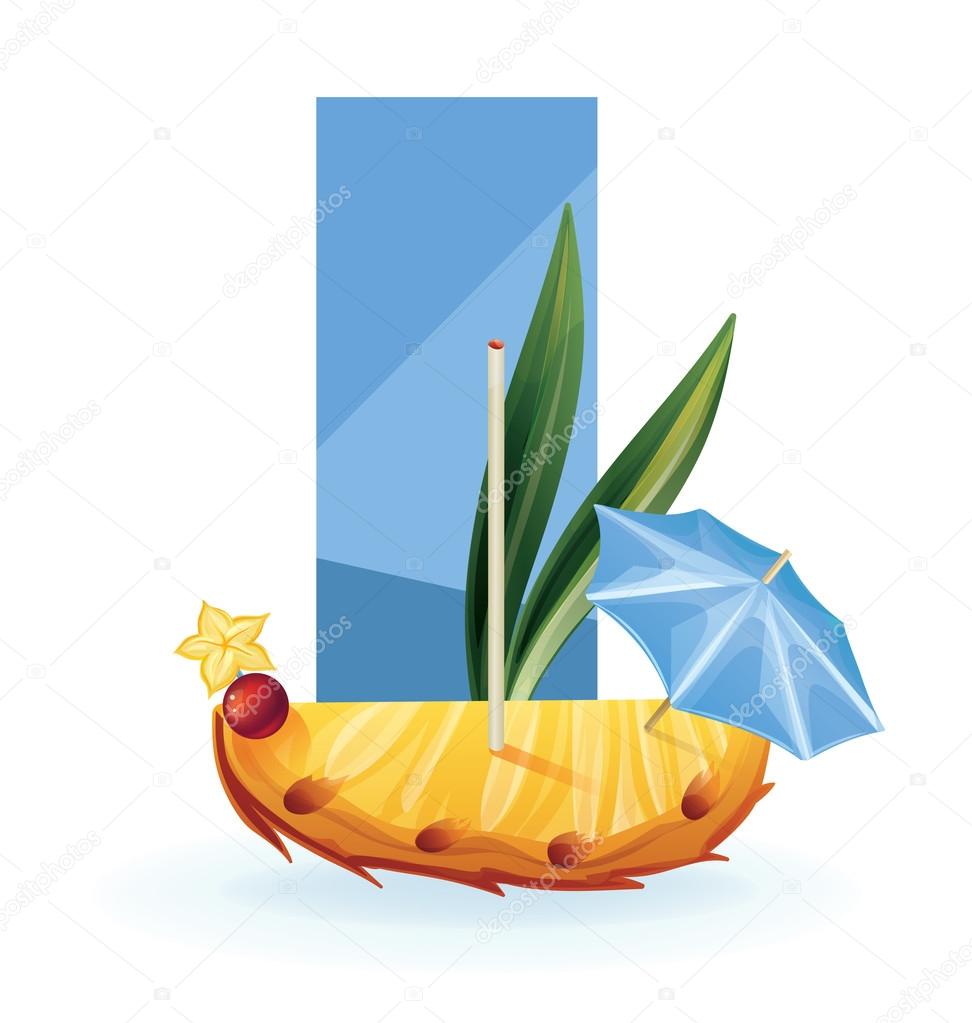 slice of exotic fruit decorated realistic isolated