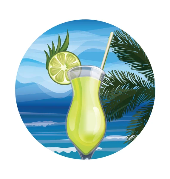 Cocktail exotique tropical — Image vectorielle