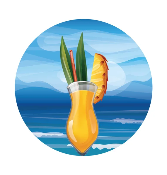 Cocktail exotique tropical — Image vectorielle