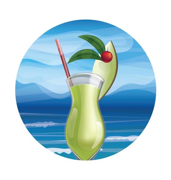 Cóctel tropical exótico — Vector de stock