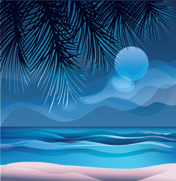 Tropique exotique île océan plage — Image vectorielle