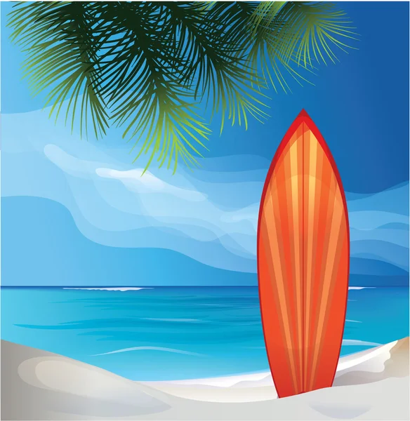 Tiki harcos maszk tervezés szörfdeszka ocean Beach — Stock Vector