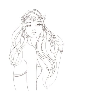 Çiçek gücü bohem hippi şık kız