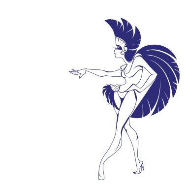 silhouette design of dancing samba queen clipart