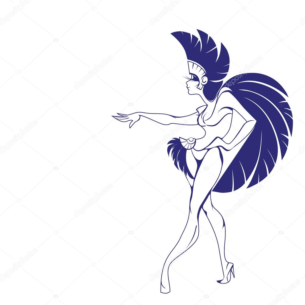 silhouette design of dancing samba queen