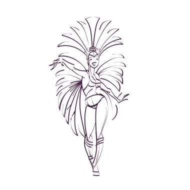 samba Kraliçe dans düz geometrik tasarım