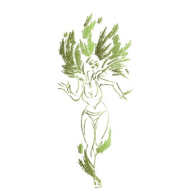 samba Kraliçe dans düz geometrik tasarım