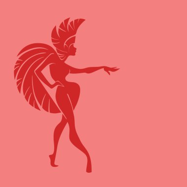 flat geometric design of dancing samba queen clipart