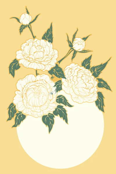 牡丹の花の組成 — ストックベクタ