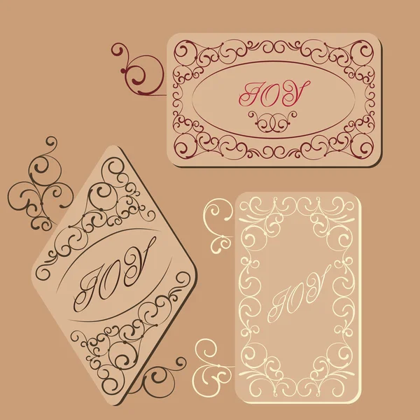 Elegante Victoriaanse swirl geschenk tag — Stockvector