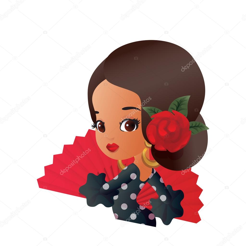 Latin Spanish Cute Chibi Cartoon Girl Stock Vector C Jera 92024516