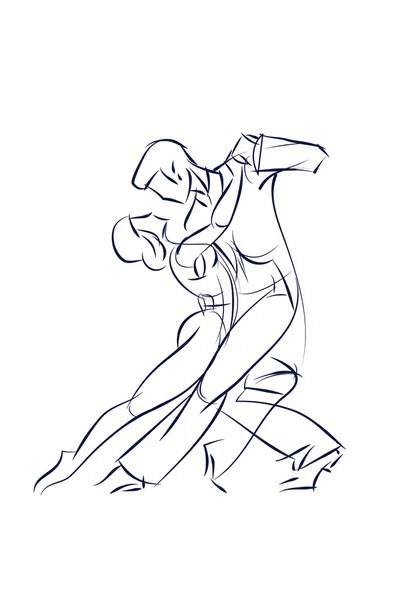 Desenho de gesto de esboço de tinta desenho de bailarino — Vetor de Stock