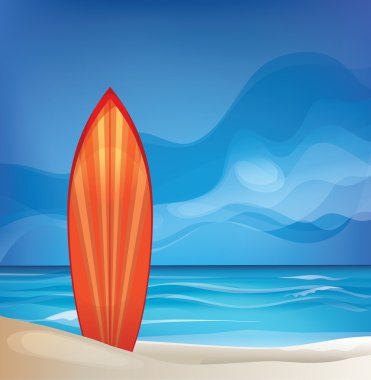 Tiki savaşçısı maskesi tasarım surfboard okyanus plaj