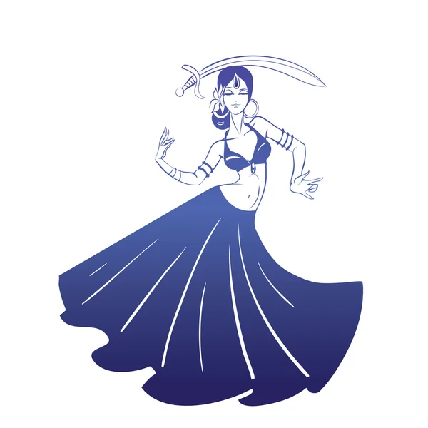 Χορός γυναίκα στην εκφραστική πόζα. επίπεδη σιλουέτα — Διανυσματικό Αρχείο