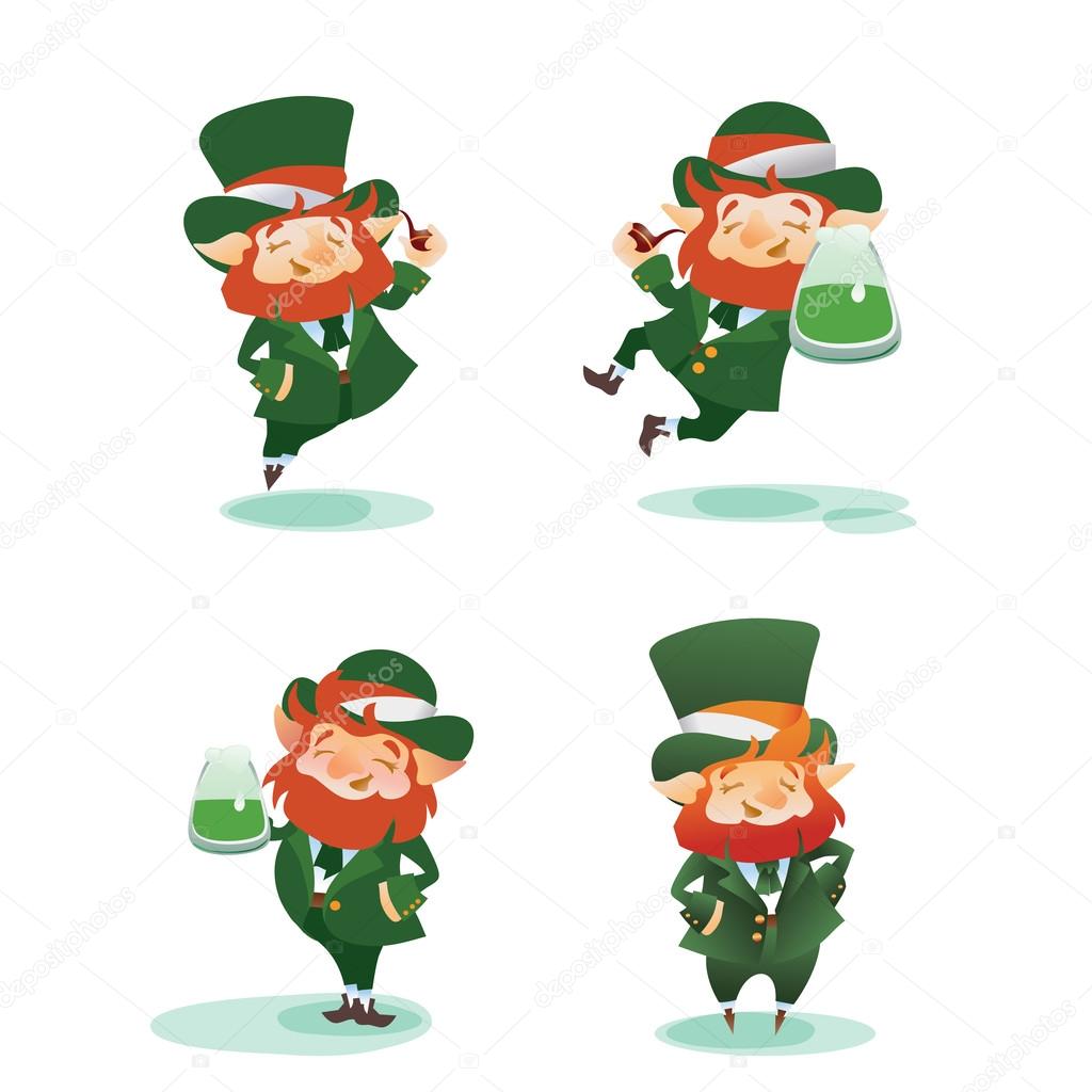 Happy St Patrick Day gratters cartoon Leprechaun
