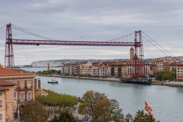 Portugalete Španělsko 2019 Biskajský Most Gondolou Lodí Řece Nervion Tónovaný — Stock fotografie