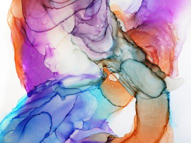 Alkol mürekkebi soyut desen, orijinal resmin bir parçası.