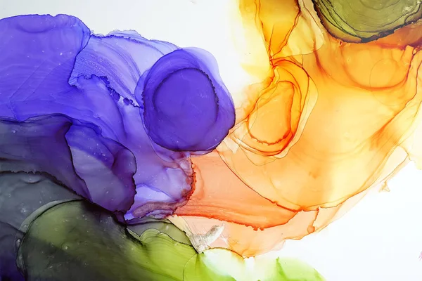 Alcohol Ink Abstract Texture Part Original Painting — Stock Photo, Image