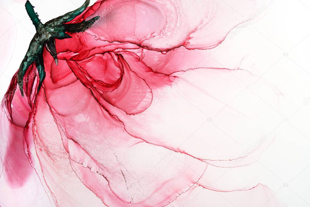 Abstract flower alcohol ink texture, macro photo