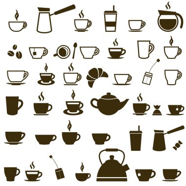 Kahve ve çay Kupası simgeler kümesi