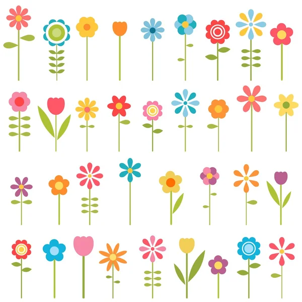 Set bloemen — Stockvector