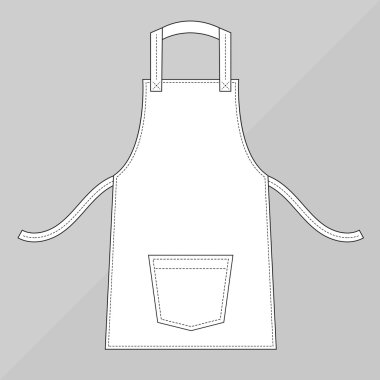 White apron with pocke clipart