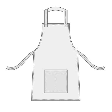 White apron with outsets and pocket clipart
